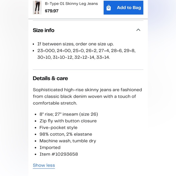 AG B Type 01 Black Jeans size 29 - Picture 3 of 7